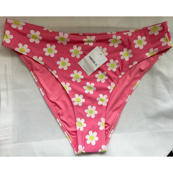 Forever 21 Other - NWT Forever 21 Floral pink and lime bikini bottom size 3X